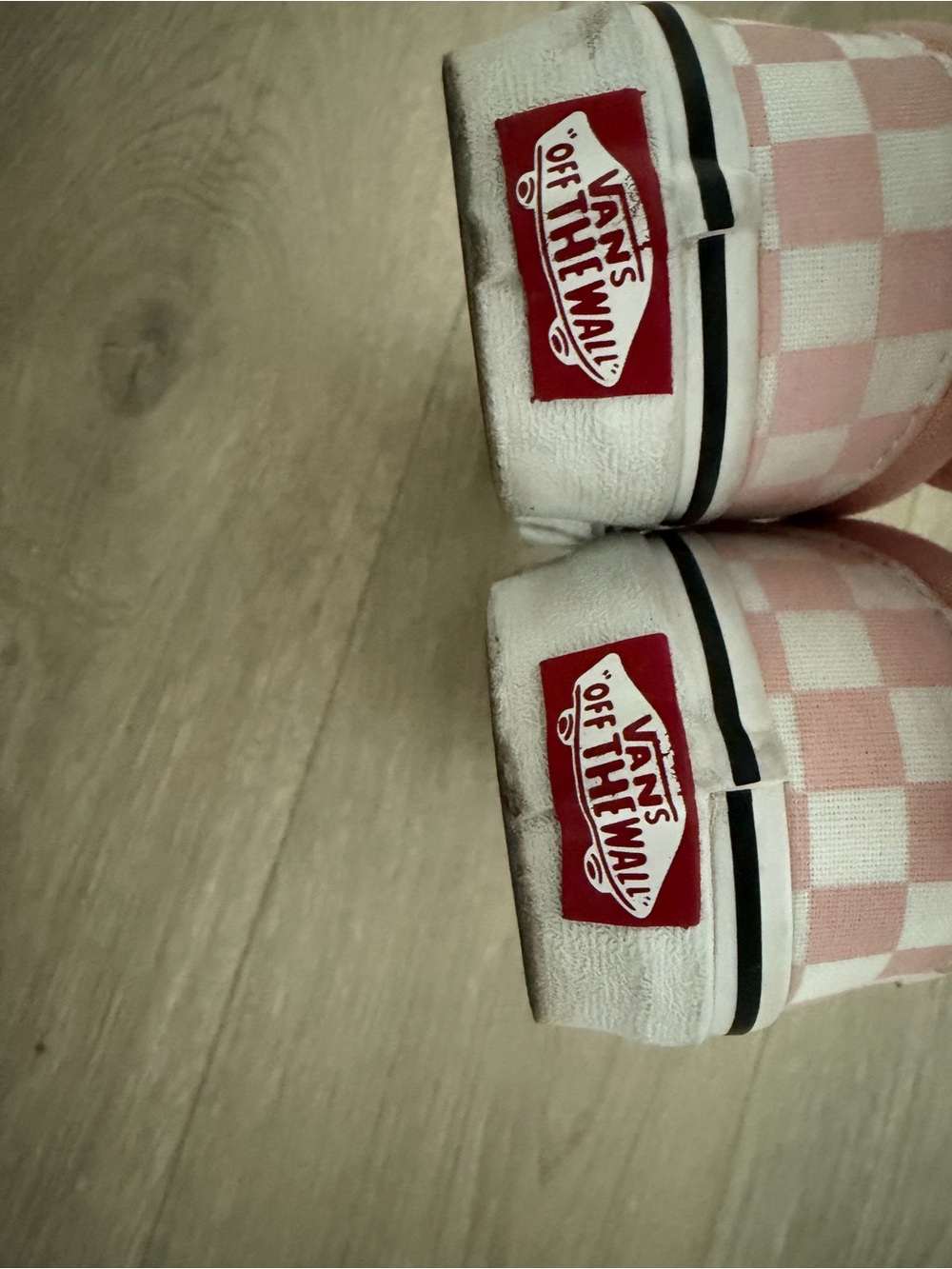 Vans Kids Slip-On Checkerboard Pink and White Sneakers - Picture 4 of 5